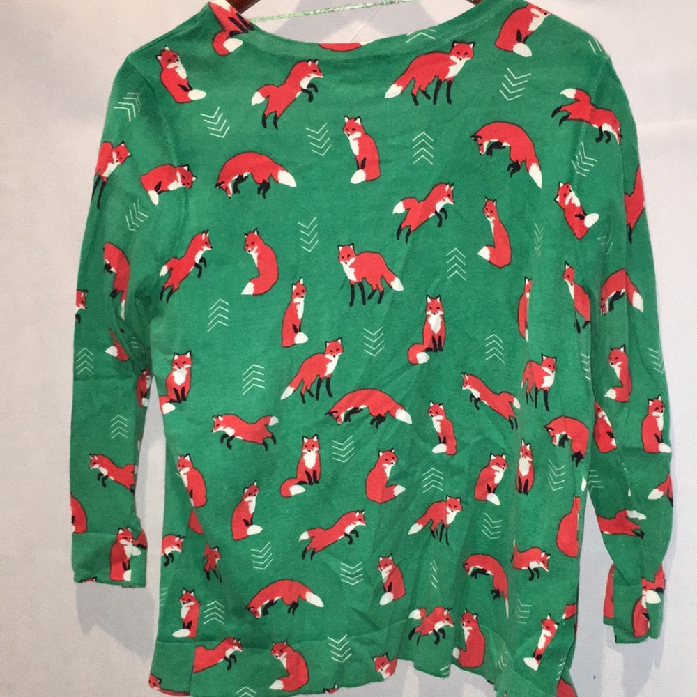 Le Tigre Fox Pattern Green Cardigan | Size L - Picture 4 of 4